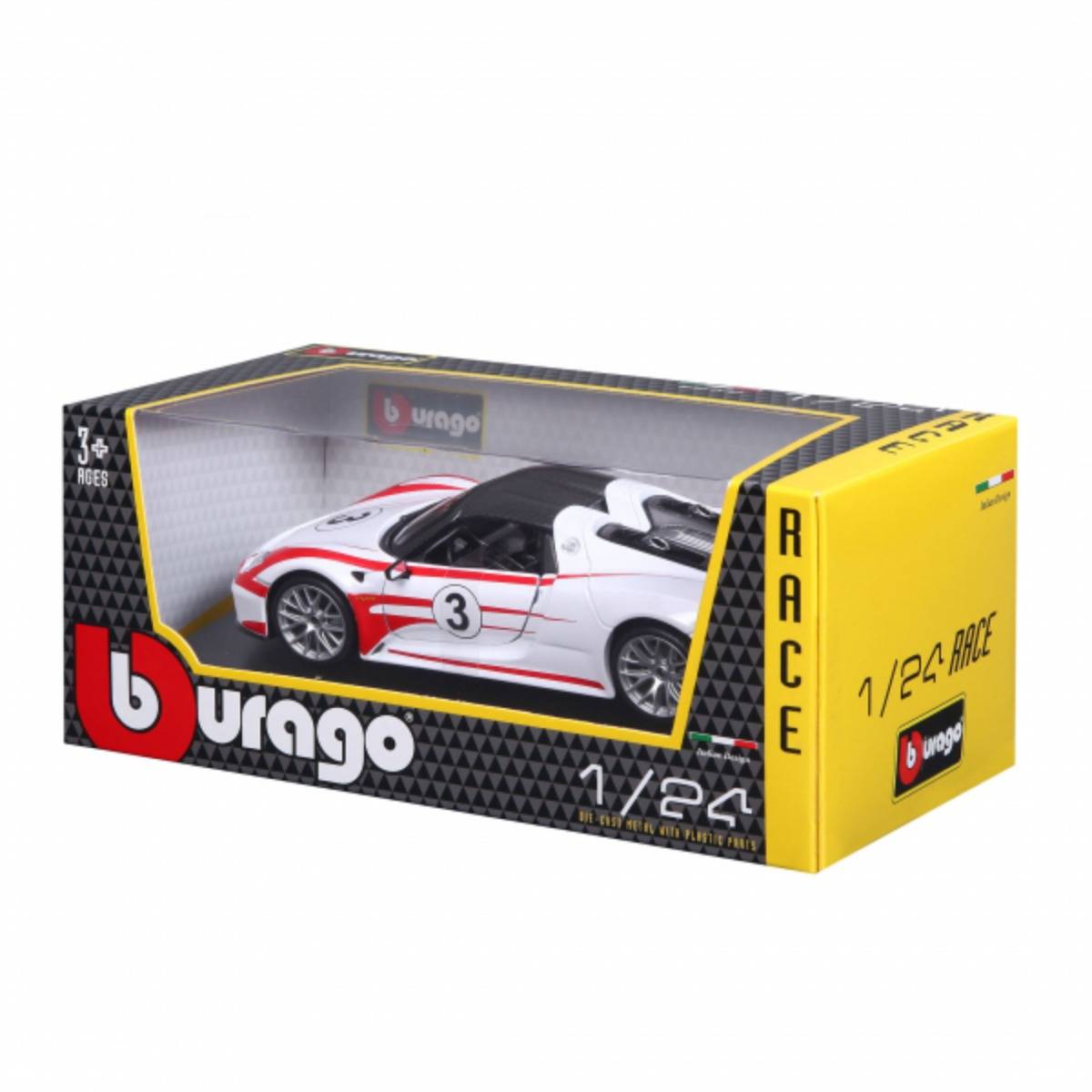 Bburago 1:24 Porsche 918 Spyder Weissach Model Araba