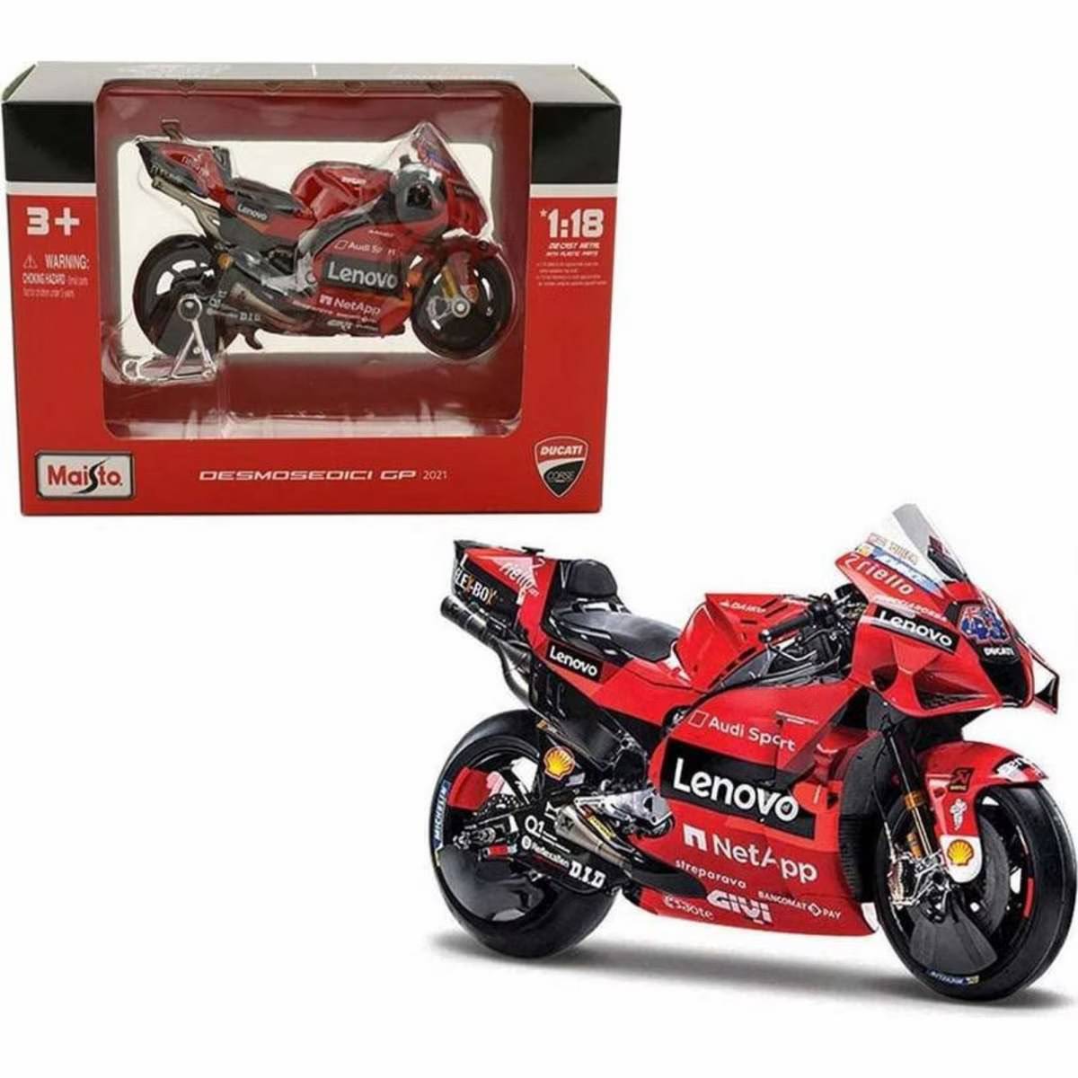 Maisto 1:18 Ducati Lenovo Team 2021 Model Motosiklet