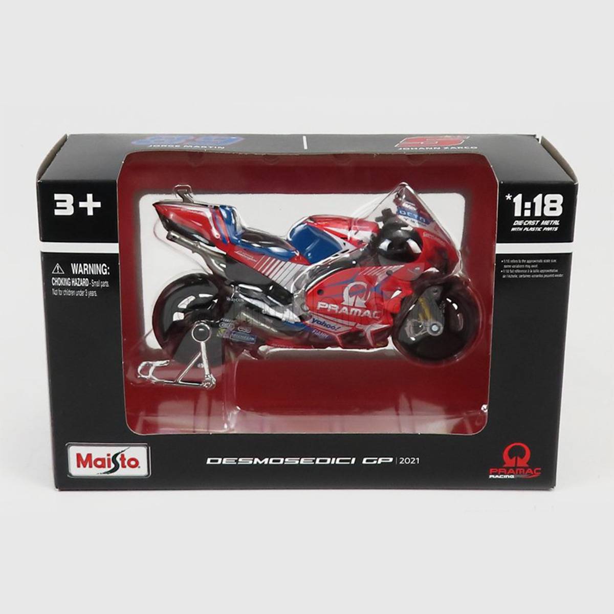 Maisto 1:18 2021 Ducati Pramac Racing Motosiklet