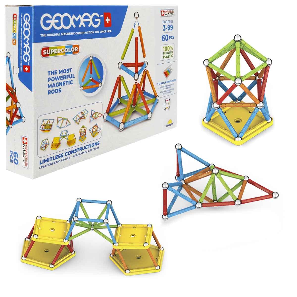 Geomag Supercolor Renkli Manyetik Zeka Çubukları 60 Parça