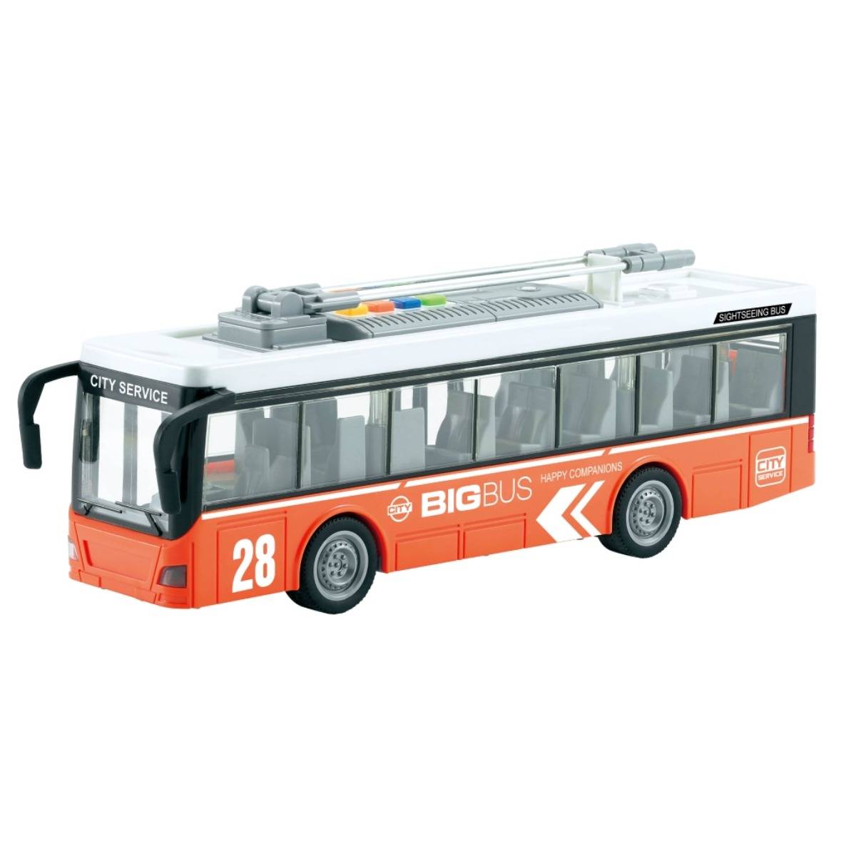 Sesli ve Işıklı Elektrikli Otobüs Troleybüs 1:16