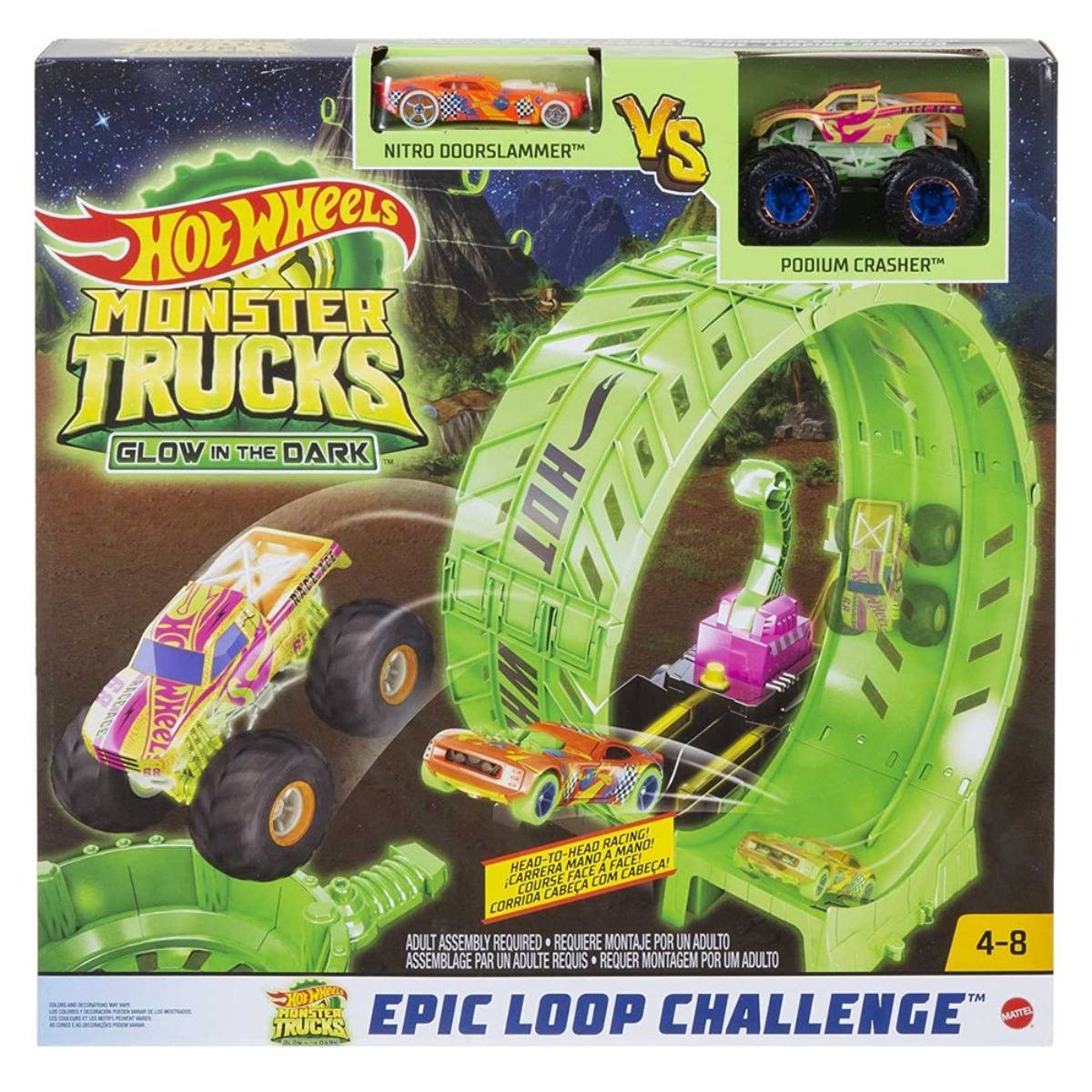 Hot Wheels Monster Trucks Karanlıkta Parlayan Çemberde Yarış Seti