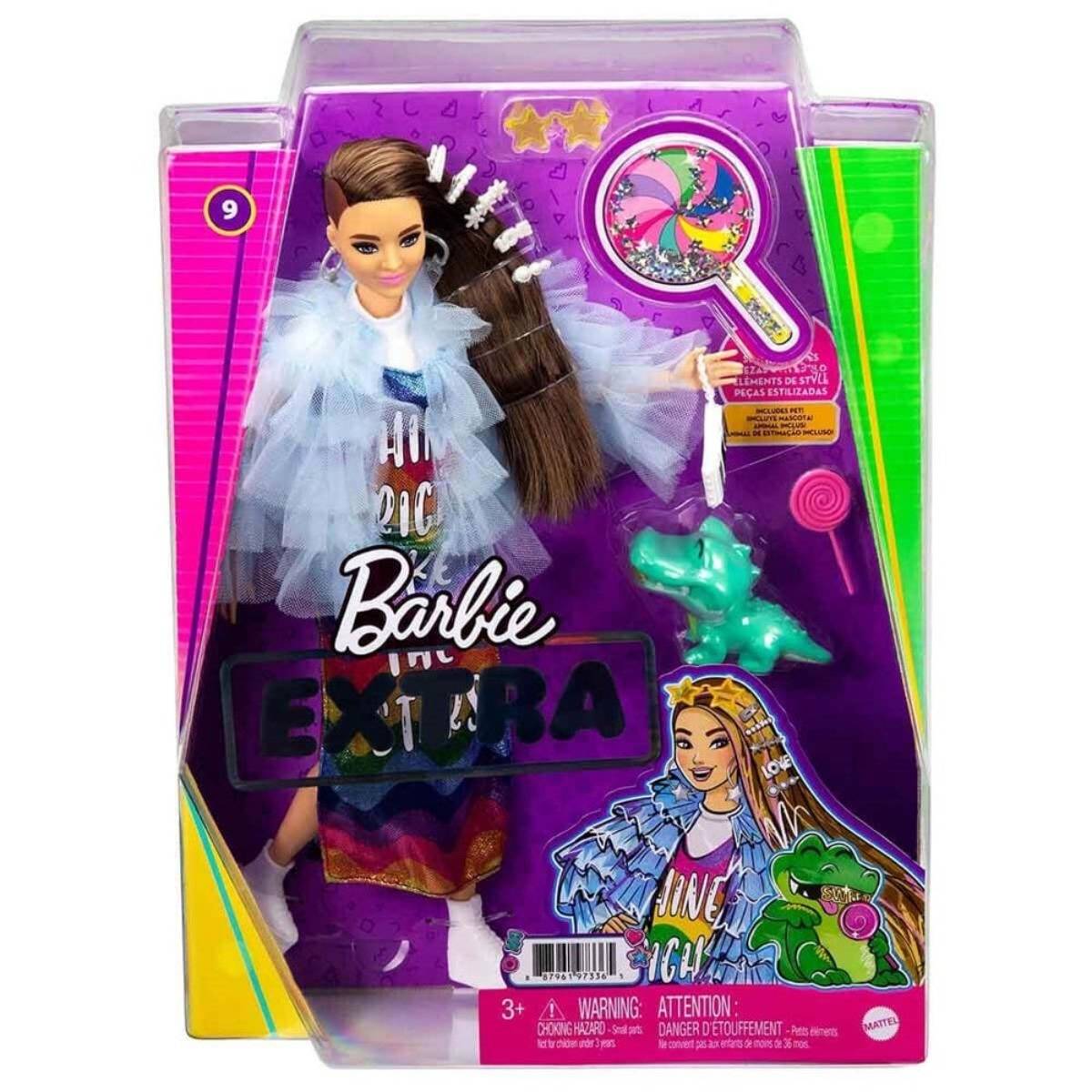 Barbie Extra Renkli Elbiseli Bebek