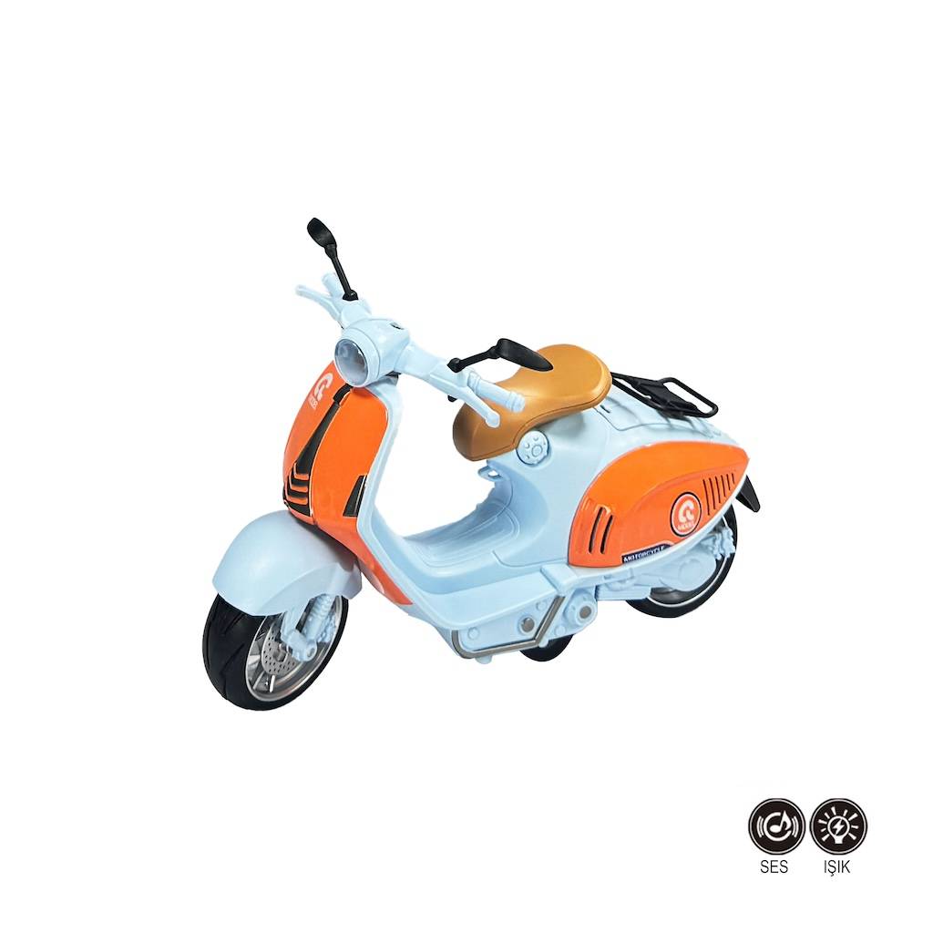 Çek Bırak Sesli ve Işıklı 1:10 Die-Cast Klasik Vespa Motosiklet