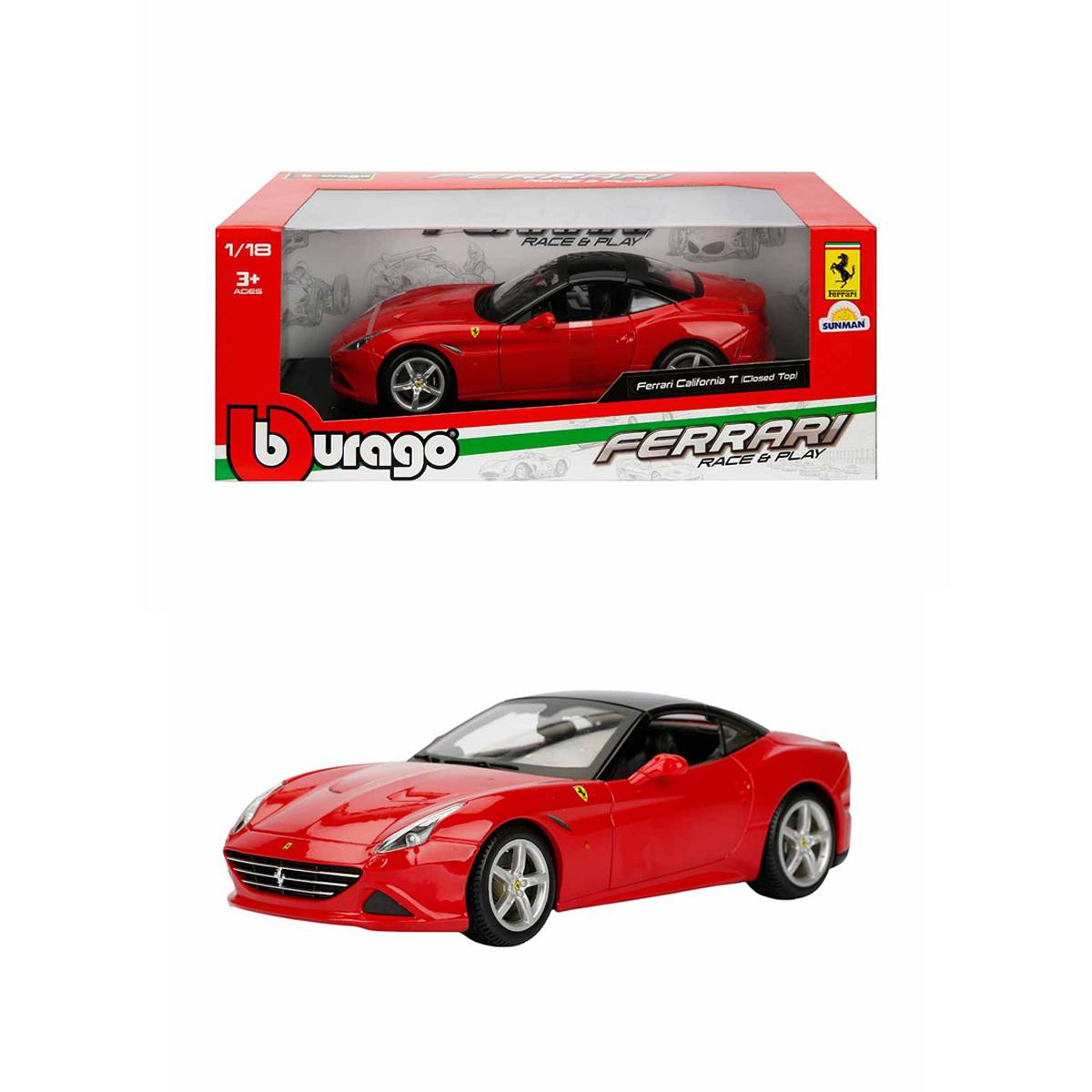 Burago 1/18 Ferrari California T Closed Top Model Araba