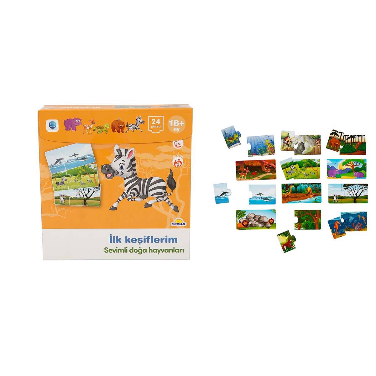 İlk Keşiflerim Sevimli Doğa Hayvanları 24 Parça Çocuk Puzzle