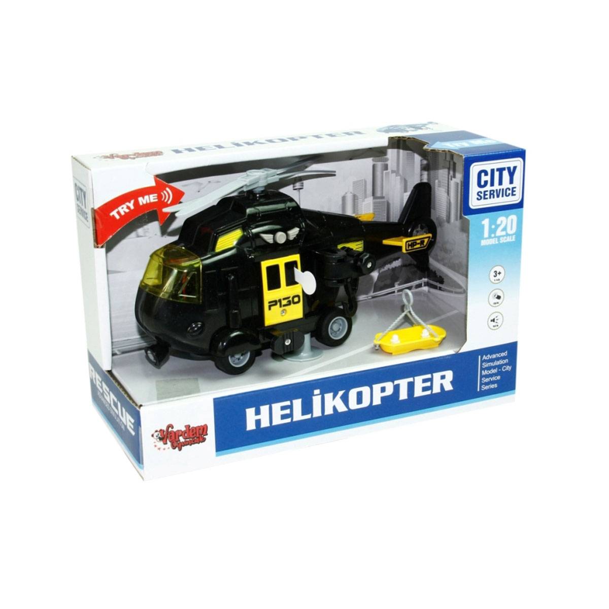 1:20 Sürtmeli Sesli Işıklı Helikopter